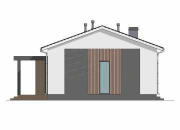Проект узкого одноэтажного дома с кабинетом - P274-1
