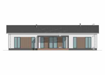 Проект узкого одноэтажного дома с кабинетом - P274-2