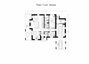 Проект жилого двухэтажного дома с большими окнами - P276