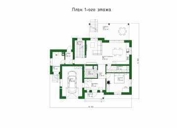 Проект жилого двухэтажного дома с одноместным гаражом - P280