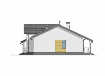 Проект жилого одноэтажного дома с большими окнами и вторым светом - P281