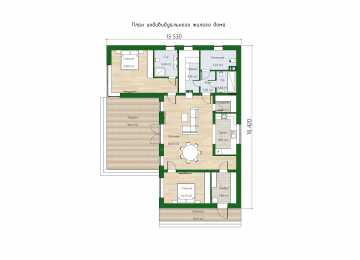 Проект углового одноэтажного дома в современном стиле - P292