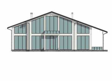 Проект узкого двухэтажного дома со вторым светом и большими окнами - P242-1