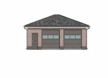 Проект квадратного двухместного гаража с погребом - P236-2