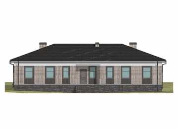 Проект одноэтажного дуплекса с площадью до 250 кв м - P250