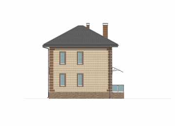 Проект квадратного двухэтажного дома с площадью до 100 кв м - P247