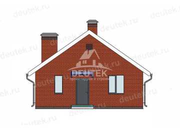Проект жилого одноэтажного дома с двумя спальнями с террасой - LK-286