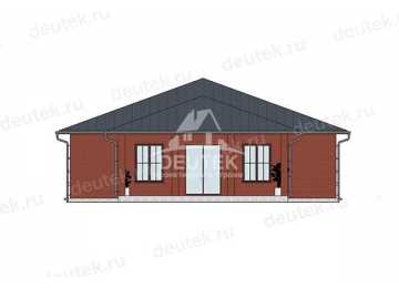 Проект узкого одноэтажного дома с кабинетом - LK-287