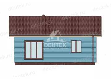 Проект узкого одноэтажного дома с площадью 50 кв м - LK-289