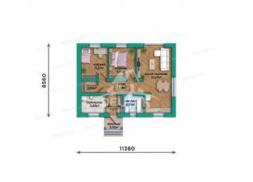Проект жилого одноэтажного дома в современном стиле - LK-291