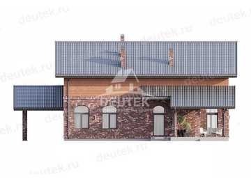 Проект квадратного двухэтажного дома с одноместным гаражом - LK-292