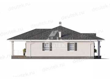 Проект квадратного одноэтажного дома с одноместным гаражом - LK-324