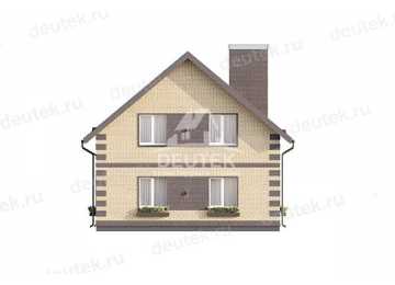 Проект квадратного двухэтажного дома с кабинетом - LK-326