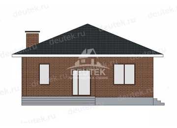Проект квадратного одноэтажного дома с тремя спальнями - LK-364