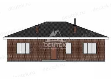 Проект квадратного одноэтажного дома с террасой - LK-368
