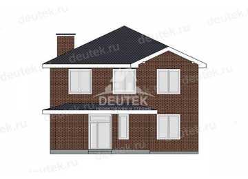 Проект узкого двухэтажного дома с верандой - LK-375