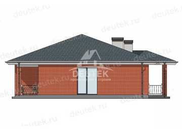 Проект квадратного одноэтажного дома с кабинетом - LK-380