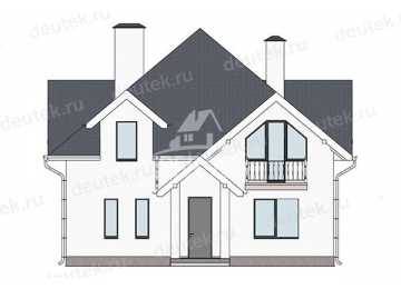 Проект квадратного двухэтажного дома с размерами 11 м на 11 м - LK-446