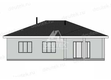 Проект квадратного одноэтажного дома в современном стиле - LK-450