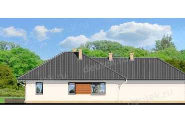 Проект одноэтажного дома из керамаблоков с двухместным гаражом DTV100021