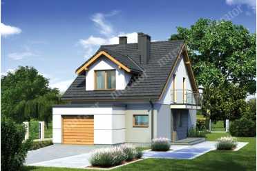 Проект двухэтажного узкого дома с гаражом DTM123